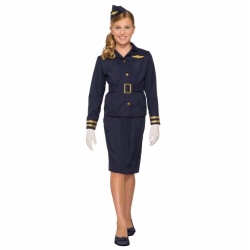 Forum Novelties Halloween Girls Stewardess Costume - Medium Costume Perspective: front