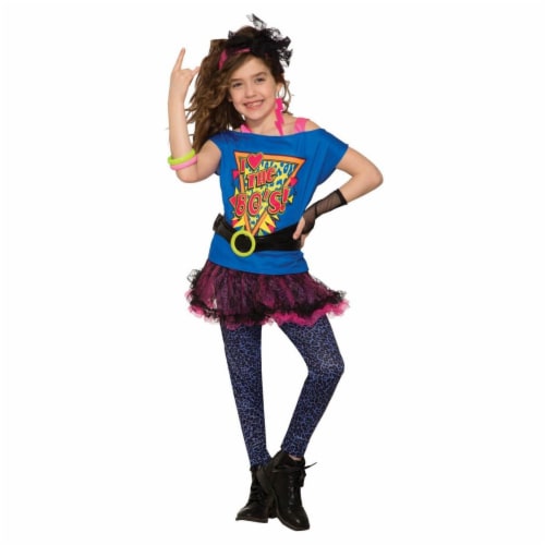 Rubies 277749 Halloween Girls Totally 80s Costume - Small, 1 - Baker's