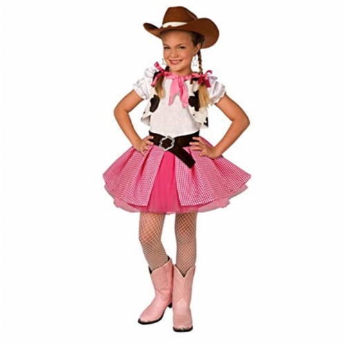 Forum Novelties 414302 Child Cowgirl Costume, Pink - Medium Perspective: front
