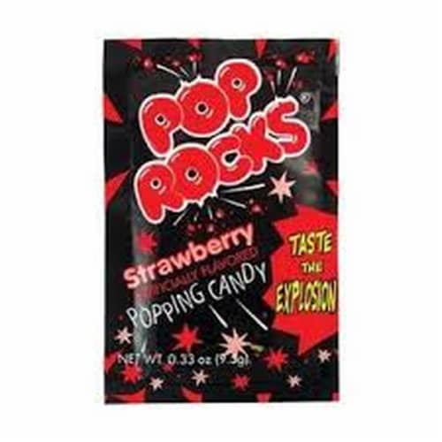Pop Rocks Strawberry Popping Candy Bag Perspective: front
