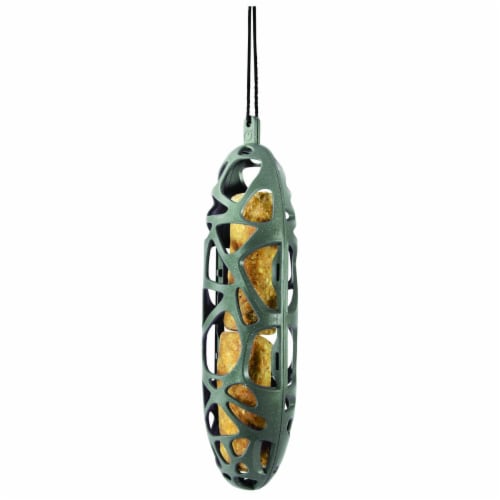 Perch N Peck 581211 9 x 2.5 in. Ezee Clean Suet Ball Feeder - MP48, Gray Perspective: front