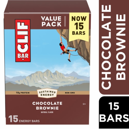 CLIF BAR Chocolate Brownie Energy Protein Bars Perspective: front