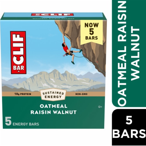 CLIF BAR Oatmeal Raisin Walnut Energy Protein Bars Perspective: front