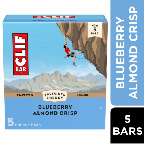 CLIF BAR Blueberry Almond Crisp Energy Protein Bars Perspective: front