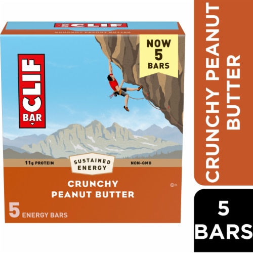 CLIF BAR Crunchy Peanut Butter Energy Protein Bars Perspective: front