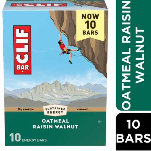CLIF BAR Oatmeal Raisin Walnut Energy Protein Bars Perspective: front