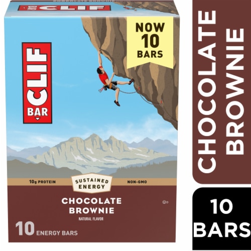 CLIF BAR Chocolate Brownie Energy Protein Bars Perspective: front