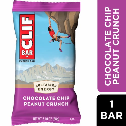 Clif Bar Chocolate Chip Peanut Crunch Energy Bars Perspective: front