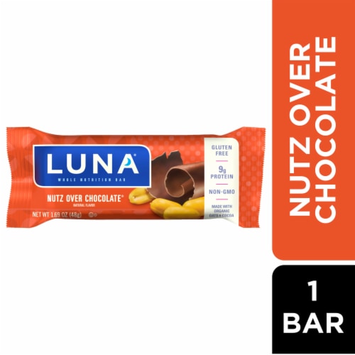 Luna Nutz Over Chocolate Whole Nutrition Bar Perspective: front