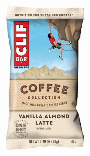 Clif Bar® Coffee Collection Vanilla Almond Latte Energy Bar Perspective: front