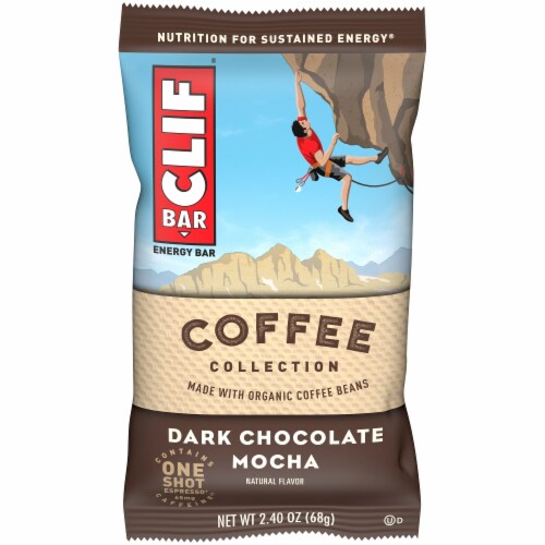 Clif Bar Coffee Collection Dark Chocolate Mocha Energy Bars Perspective: front