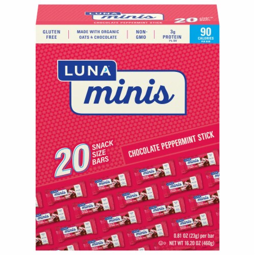 LUNA® Minis Chocolate Peppermint Stick Whole Nutrition Bars Perspective: front