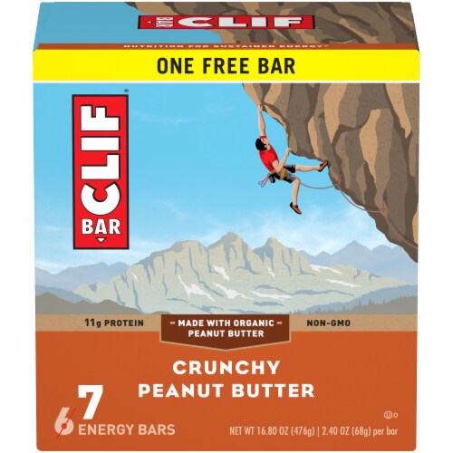 Clif Bar Crunchy Peanut Butter Energy Bars Perspective: front
