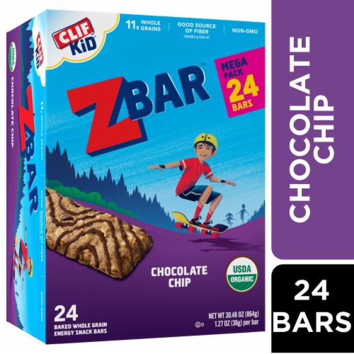 Clif Kid Zbar Chocolate Chip Organic Snack Bars Perspective: front