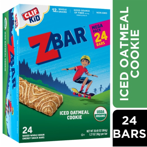 Zbar Iced Oatmeal Cookie Organic Snack Bars Perspective: front