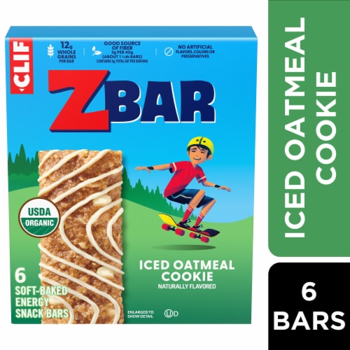 Zbar Iced Oatmeal Cookie Organic Soft-Baked Energy Snack Granola Bars Perspective: front