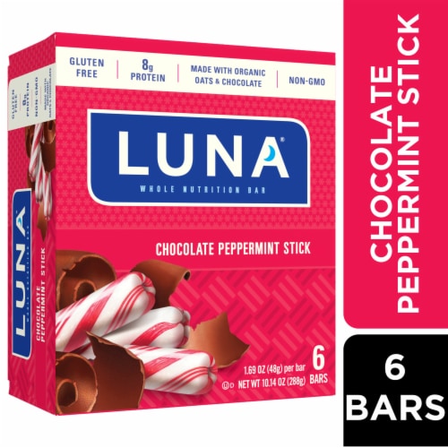 LUNA® Chocolate Peppermint Stick Whole Nutrition Bars Perspective: front