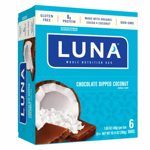 LUNA® Chocolate Dipped Coconut Nutrition Bars Perspective: front