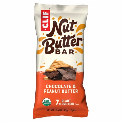 Clif Nut Butter Bar Chocolate Peanut Butter Organic Filled Energy Bar Perspective: front