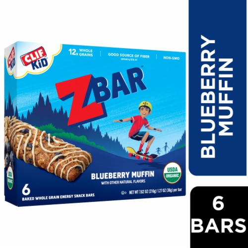 Zbar Blueberry Muffin Organic Snack Bars Perspective: front