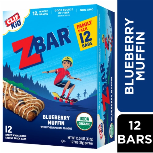 CLIF Kid Zbar® Organic Blueberry Muffin Granola Bars Perspective: front