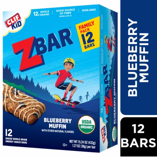 Zbar Blueberry Muffin Organic Snack Bars Perspective: front
