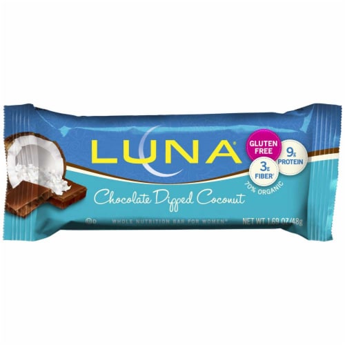 Luna Chocolate Dipped Coconut Nutrition Snack Bar, 1.7 Ounce -- 240 per case. Perspective: front