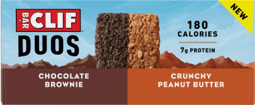CLIF BAR® Duos Chocolate Brownie + Crunchy Peanut Butter Energy Bars Perspective: front