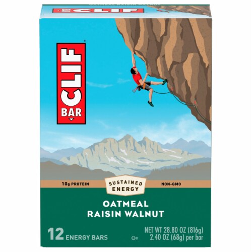 Clif Bar Oatmeal Raisin Walnut Energy Bars Perspective: front