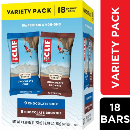 CLIF BAR® Chocolate Chip & Chocolate Brownie Energy Bars, 18 ct / 2.4 oz -  Foods Co.