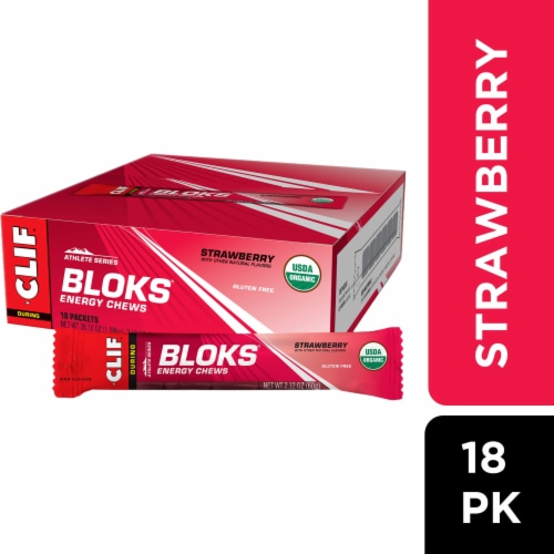 CLIF® Athlete Series Bloks® Strawberry Energy Chews Perspective: front