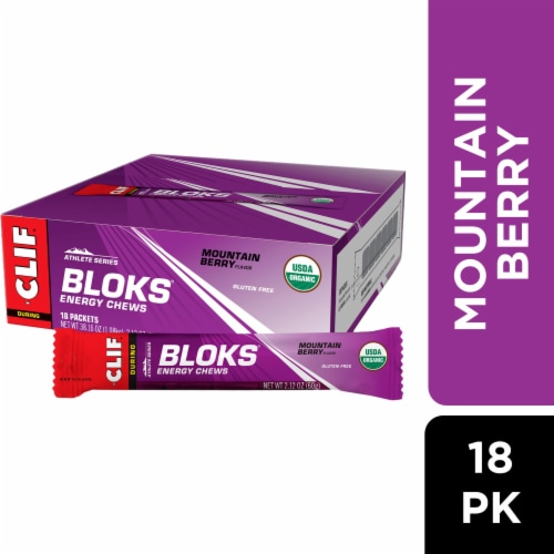 CLIF® Athlete Series Bloks® Mountain Berry Energy Chews Perspective: front