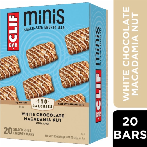 Clif Bar Minis White Chocolate Macadamia Nut Flavor Snack-Size Energy Bars Perspective: front