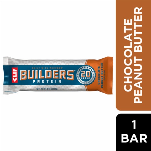 Clif Builders Chocolate Peanut Butter Flavor Protein Bar Perspective: front