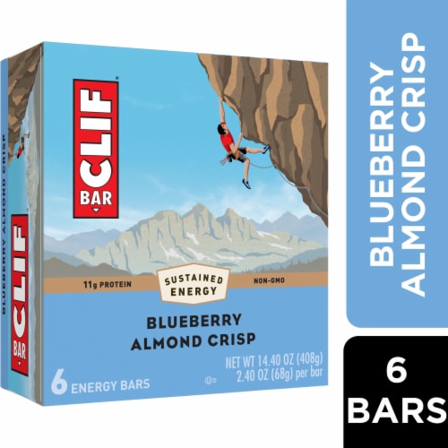 Clif Bar Blueberry Almond Crisp Energy Bars Perspective: front