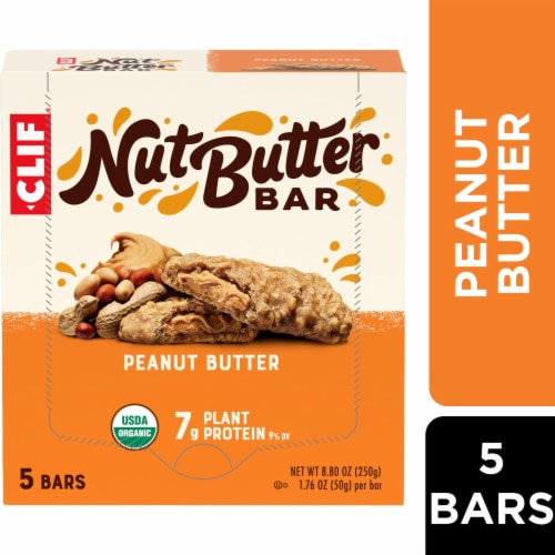 CLIF Nut Butter Bar Peanut Butter Organic Filled Energy Bars Perspective: front
