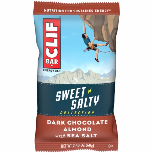 Clif Bar® Sweet & Salty Dark Chocolate Almond with Sea Salt Energy Bar Perspective: front