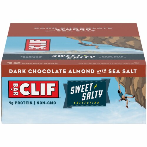 Clif Bar® Sweet & Salty Dark Chocolate Almond with Sea Salt Energy Bars Perspective: front