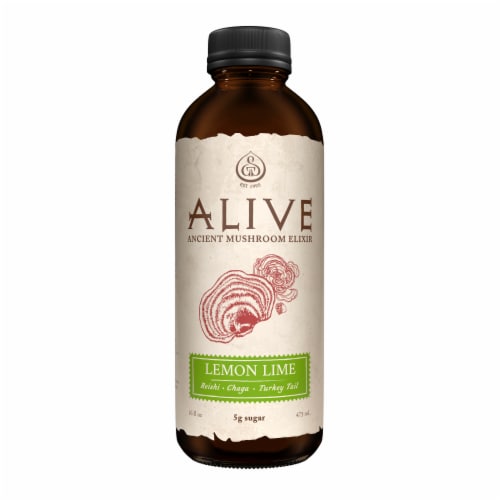 GT's Alive Lemon Lime Ancient Mushroom Elixir Drink Perspective: front