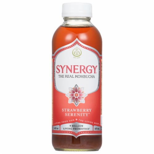 GT's Synergy® Strawberry Serenity™ Kombucha Perspective: front