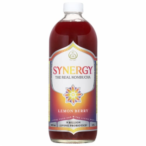 GT's Synergy™ Raw Kombucha Organic Lemon Berry Drink Perspective: front
