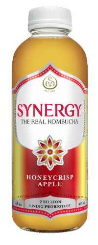 GT's Synergy® Raw Kombucha Honeycrisp Apple Drink Perspective: front