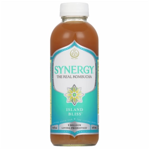 GT's Synergy Island Bliss™ Raw Kombucha Perspective: front