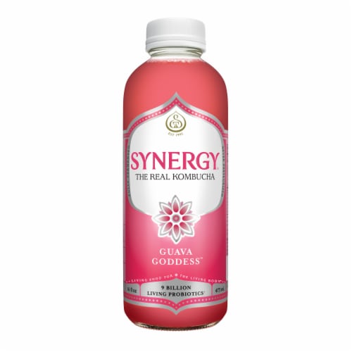GT's Living Foods Synergy® Organic Guava Goddess Raw Kombucha Perspective: front