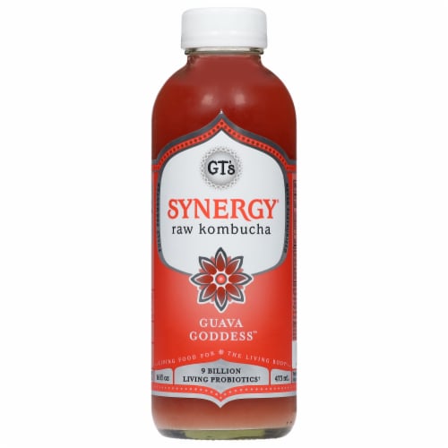 GT's Living Foods Synergy® Organic Guava Goddess Raw Kombucha Perspective: front