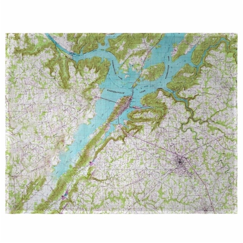 Betsy Drake PM611 Lake Guntersville, AL Nautical Map Place Mat - Set of 4 Perspective: front