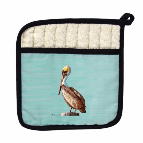Betsy Drake PT035C Pelican Teal Pot Holder Perspective: front