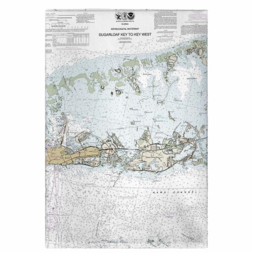 Betsy Drake GT11446K Sugarloaf Key to Key West, FL Nautical Map Guest Towel Perspective: front