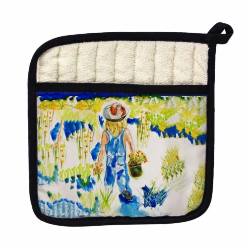 Betsy Drake Garden Girl Pot Holder Perspective: front