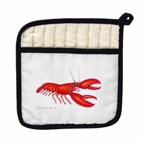 Betsy Drake PT081R Red Lobster Pot Holder Perspective: front